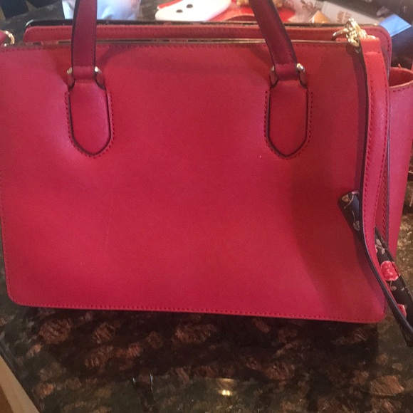 Kate Spade red purse with floral trim - Picture 5 of 6